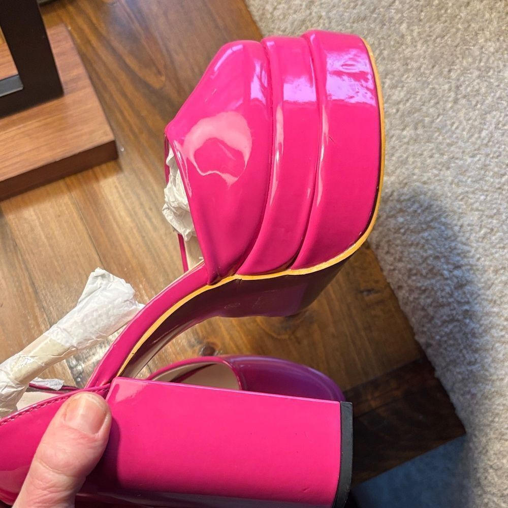 🆕 Hot Pink Rhinestone Platform Heels - Picture 8 of 15